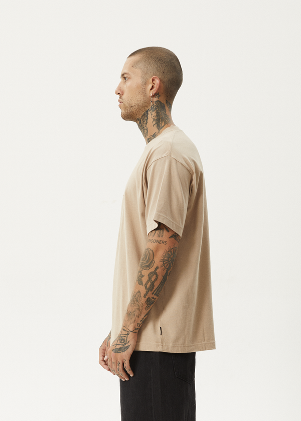 Afends Age Old - Boxy Tee Taupe
