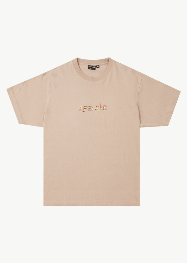 afends Age Old - Boxy Tee Taupe
