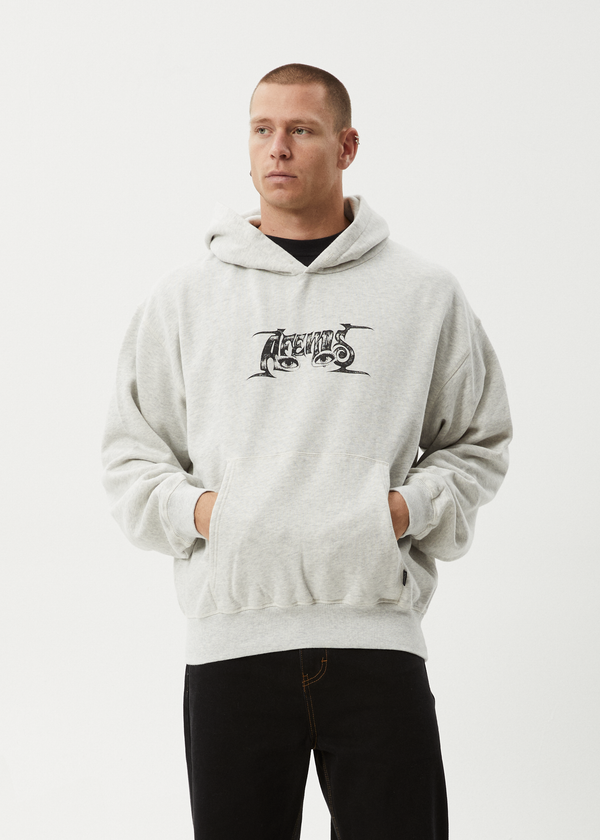 Afends All Eyez - Boxy Hoodie Grey Marle