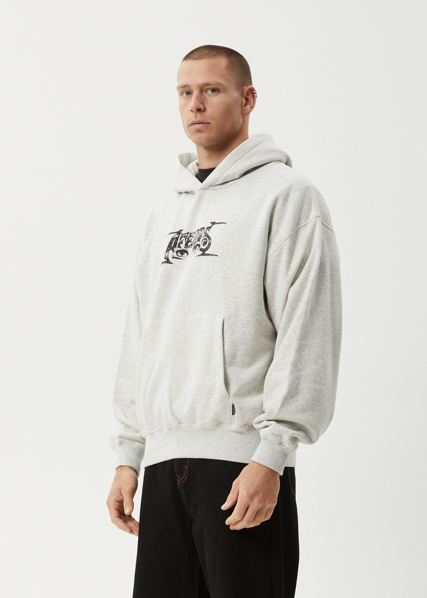 Afends All Eyez - Boxy Hoodie Grey Marle