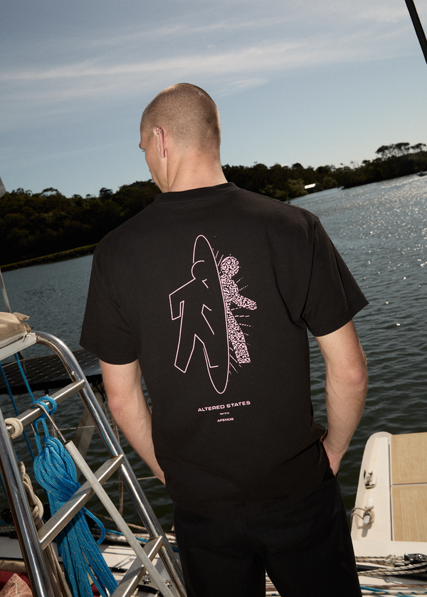 Afends Altered - Heavyweight Boxy Tee Black