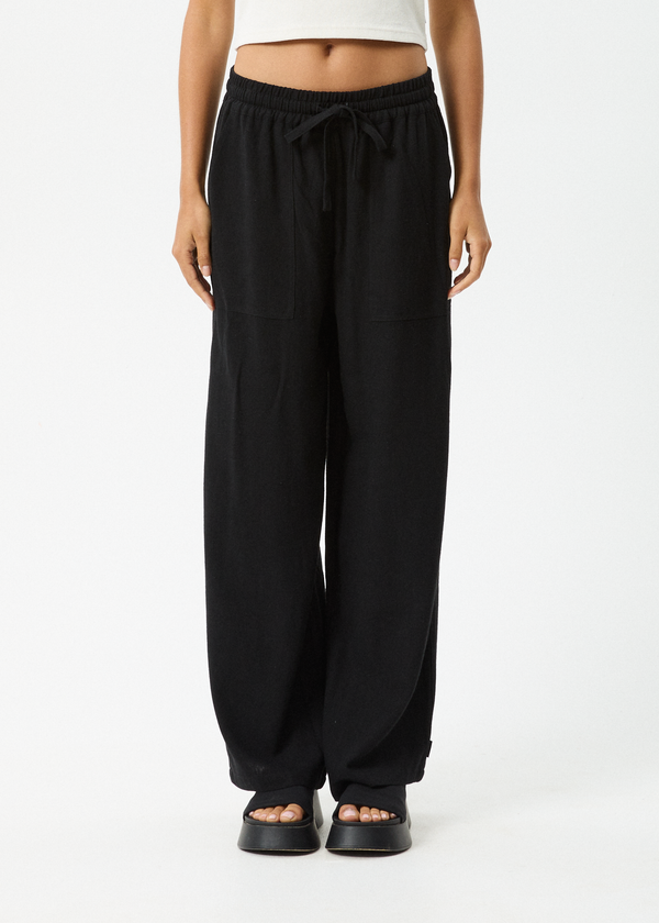 Afends Amaya - Wide Leg Pant Black