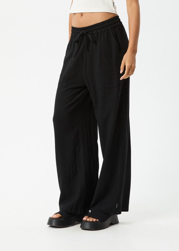 Afends Amaya - Wide Leg Pant Black