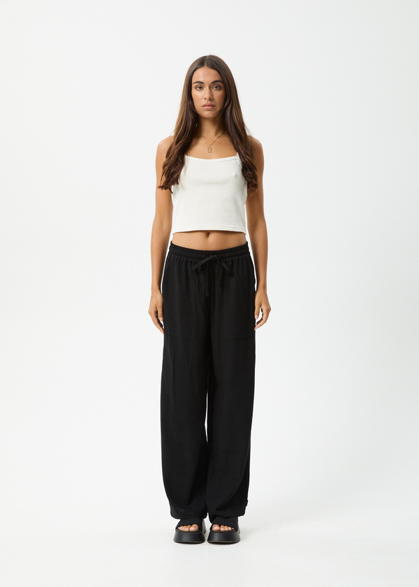 afends Amaya - Wide Leg Pant Black