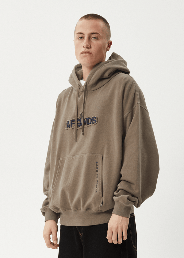 Afends Antic - Boxy Hoodie Fossil