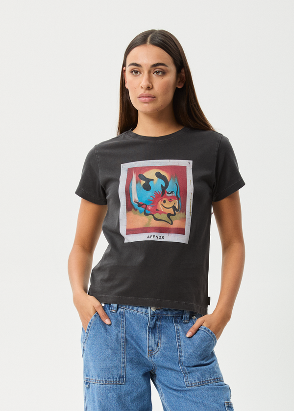 Afends Apocalypso - Regular Tee Stone Black