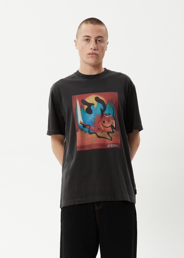 Afends Apocalypso - Retro Tee Stone Black