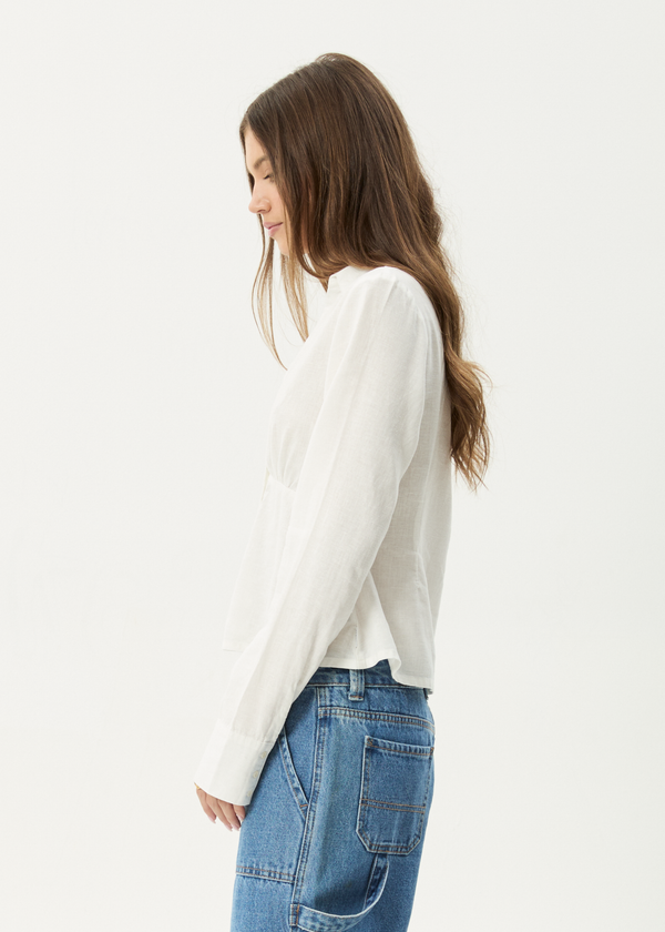 Afends Archive - Long Sleeve Shirt White