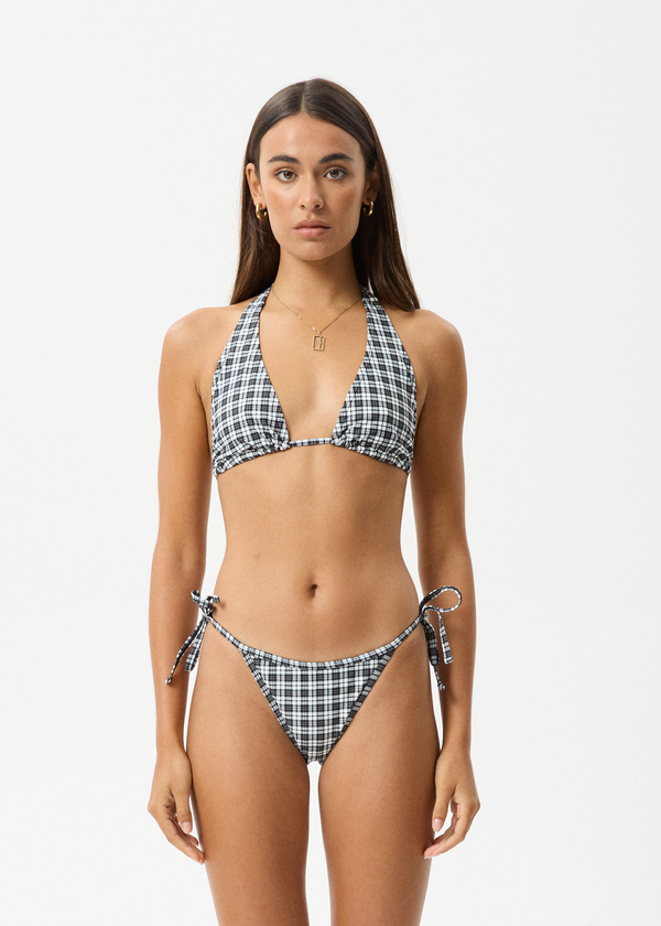 afends Asher - Check Bikini Bottom Black Check