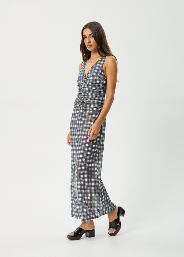 Afends Asher - Sheer Maxi Dress Black