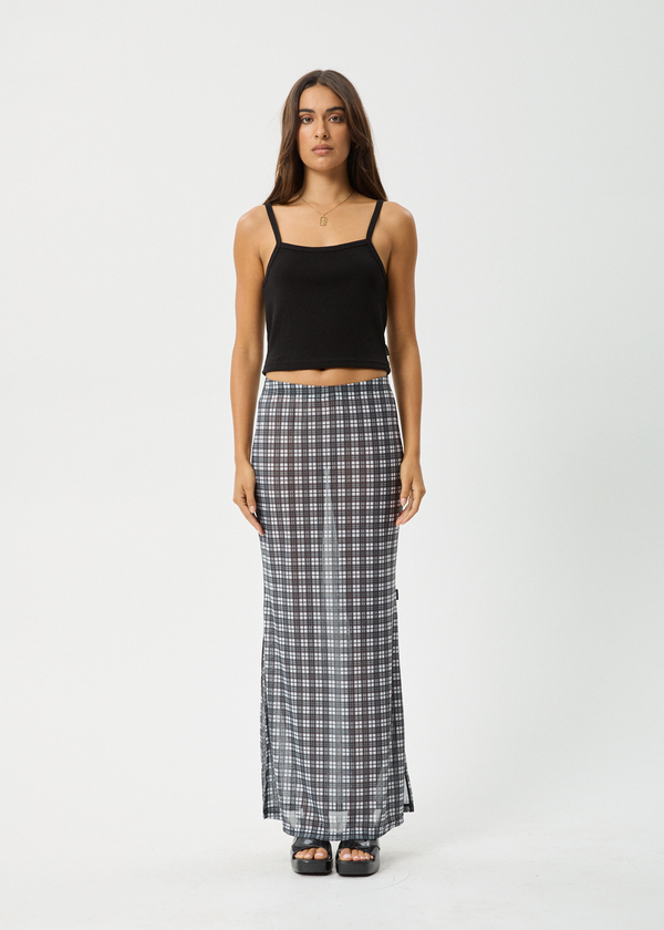 afends Asher - Sheer Maxi Skirt Black