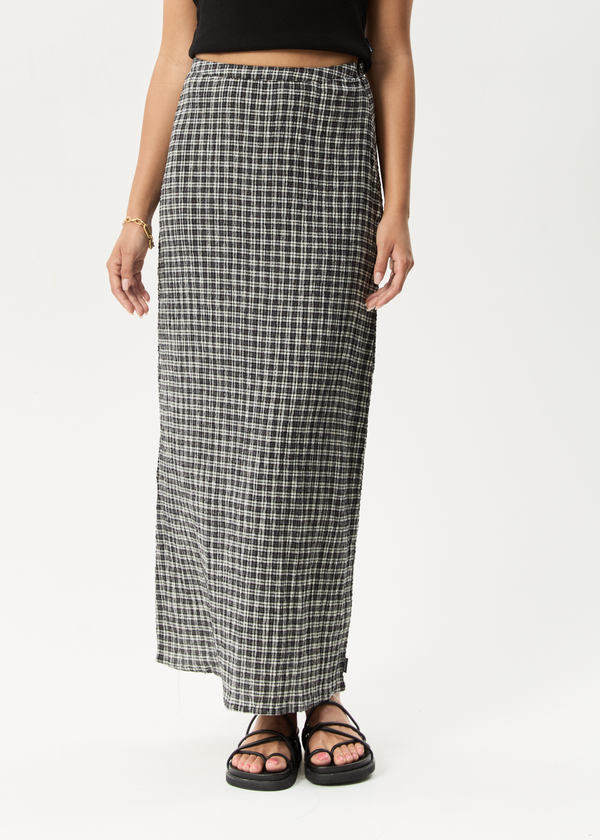 Afends Asta Base - Seersucker Skirt Steel Check