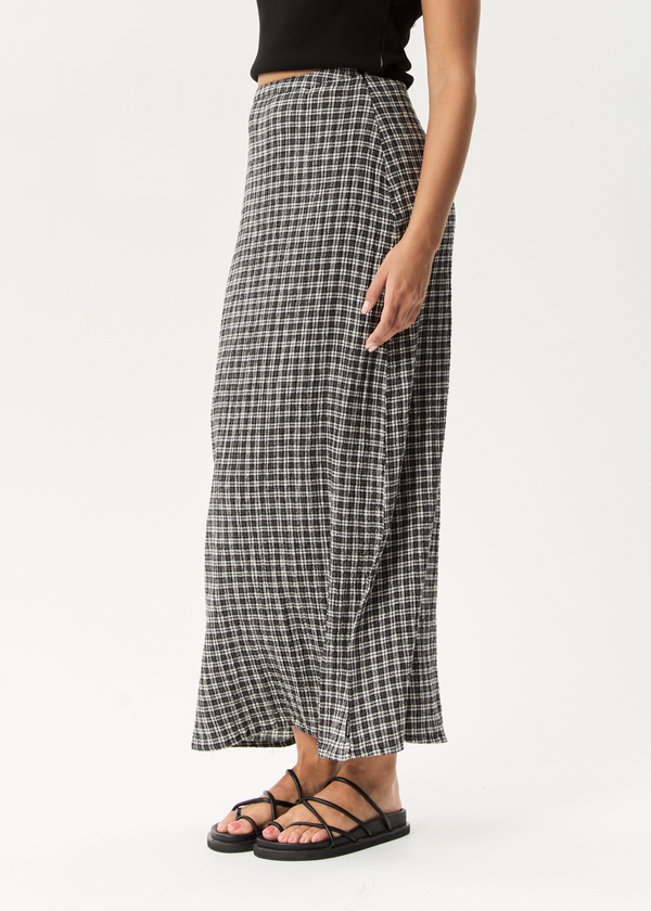 Afends Asta Base - Seersucker Skirt Steel Check
