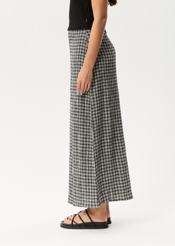 Afends Asta Base - Seersucker Skirt Steel Check