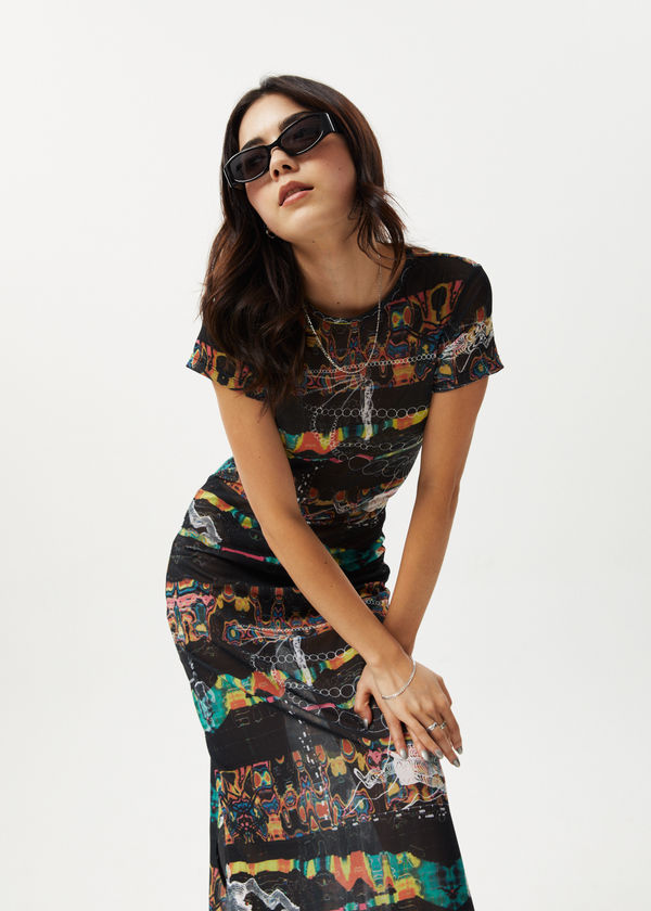 Afends Astral - Sheer Dress Black