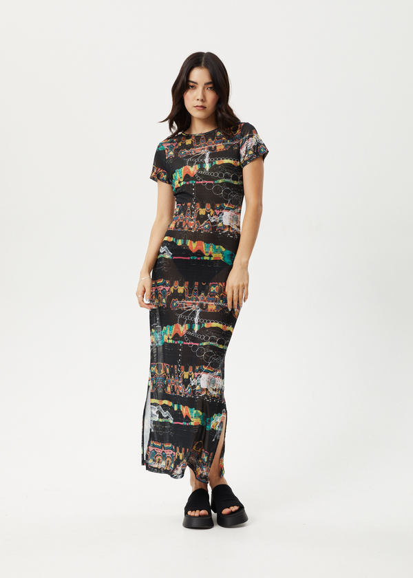 afends Astral - Sheer Dress Black