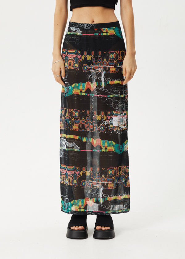 Afends Astral - Sheer Maxi Skirt Black