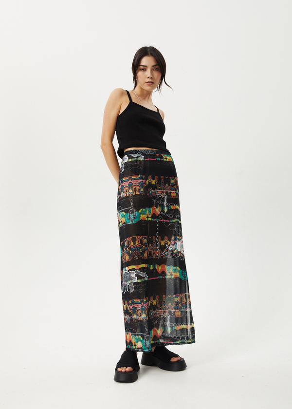 afends Astral - Sheer Maxi Skirt Black