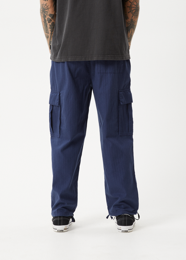 Afends Atlas - Herringbone Cargo Pant Navy