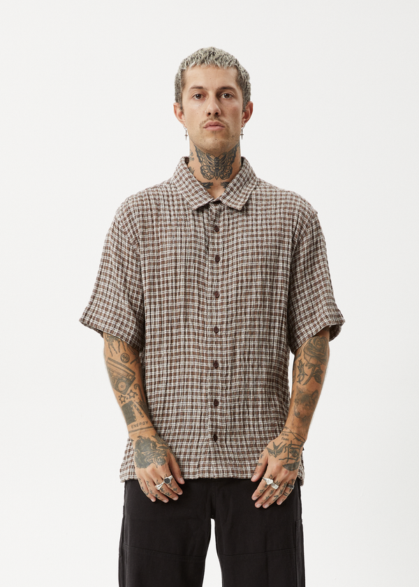 Afends Base - Short Sleeve Shirt Coffee Check