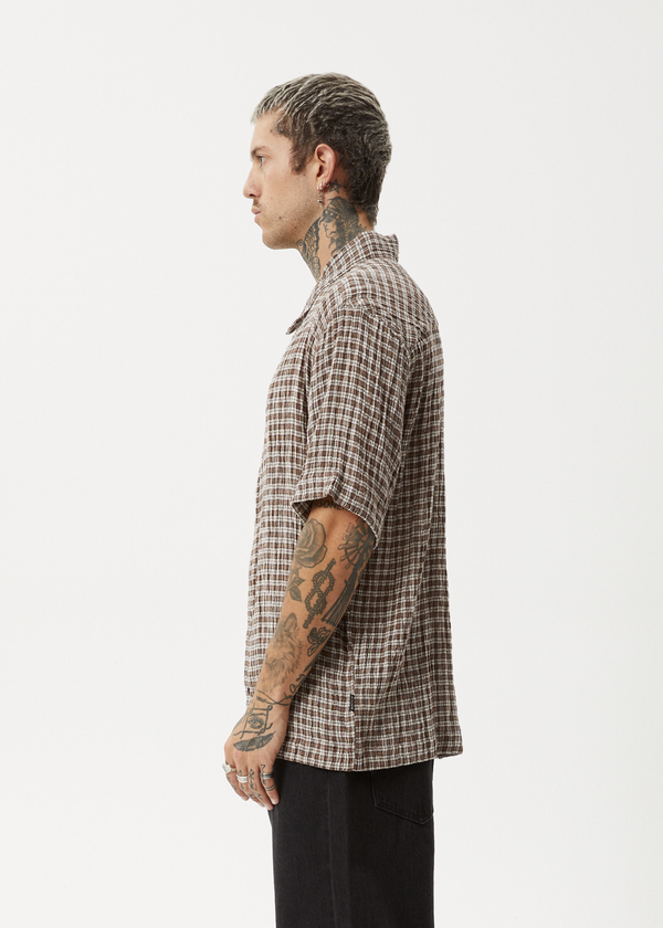 Afends Base - Short Sleeve Shirt Coffee Check