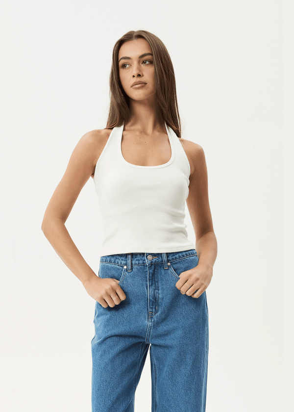 afends Basis - Rib Halter White