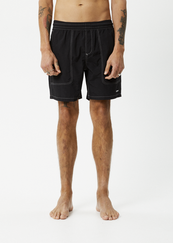 Afends Baywatch - Swim Short 18" Black