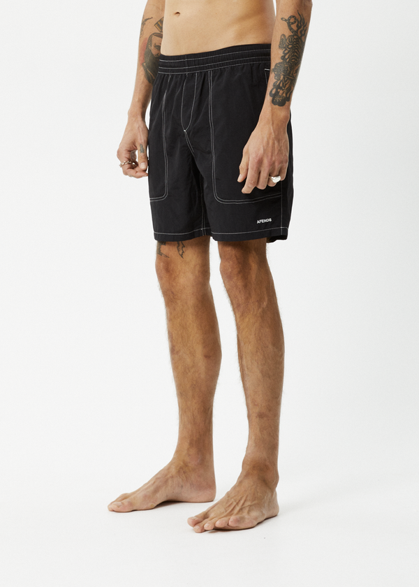 Afends Baywatch - Swim Short 18" Black