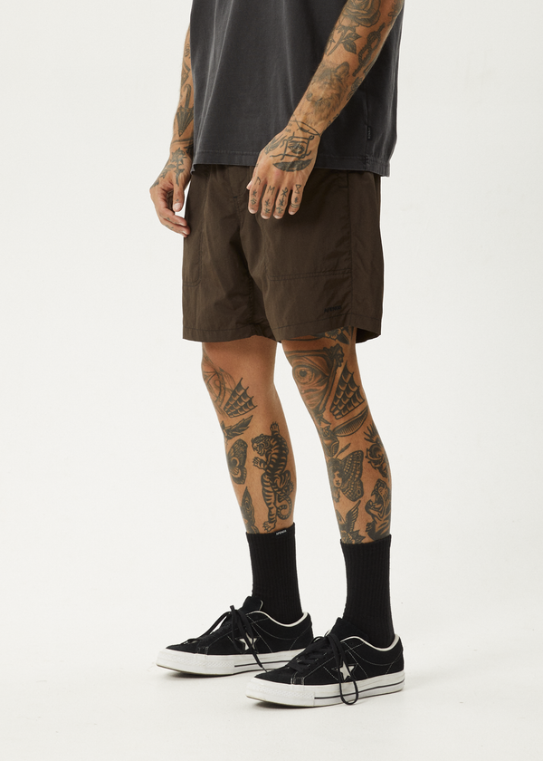 Afends Baywatch - Swim Short 18" Coffee