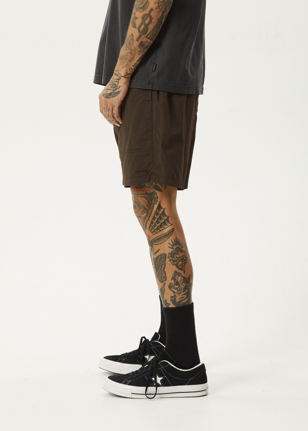 Afends Baywatch - Swim Short 18" Coffee