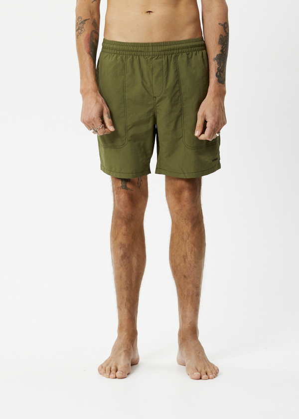 Afends Baywatch - Swim Short 18" Military