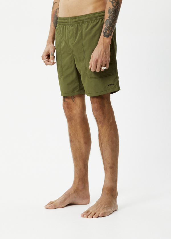 Afends Baywatch - Swim Short 18" Military