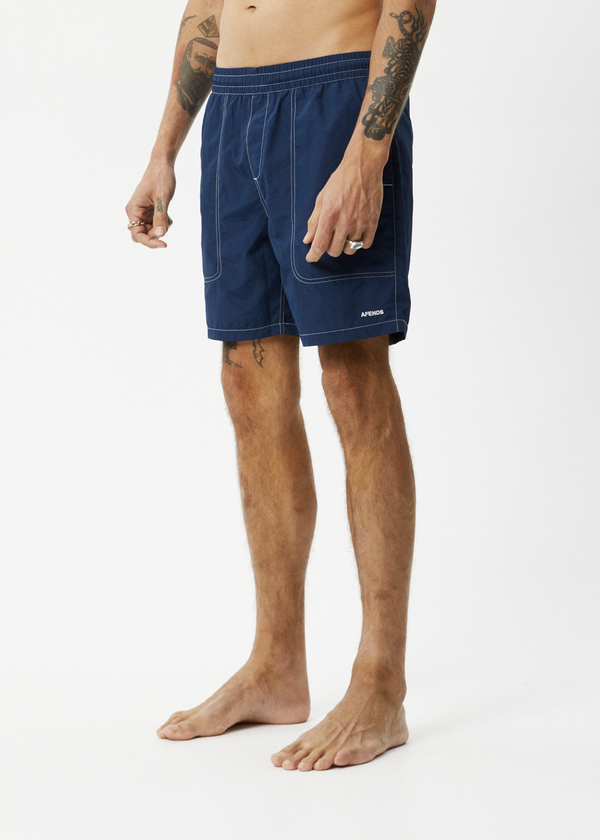 Afends Baywatch - Swim Short 18" Navy