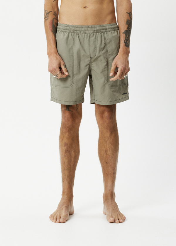 Afends Baywatch - Swim Short 18" Olive