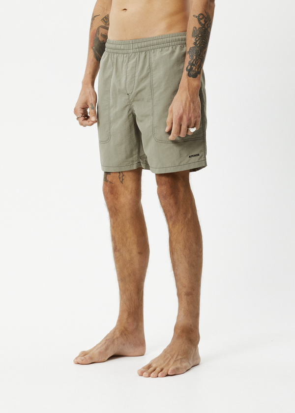 Afends Baywatch - Swim Short 18" Olive
