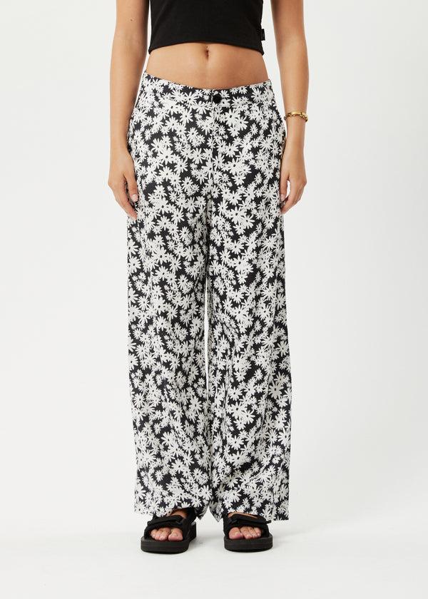 Afends Benny Sienna - Wide Leg Pant Black Daisy