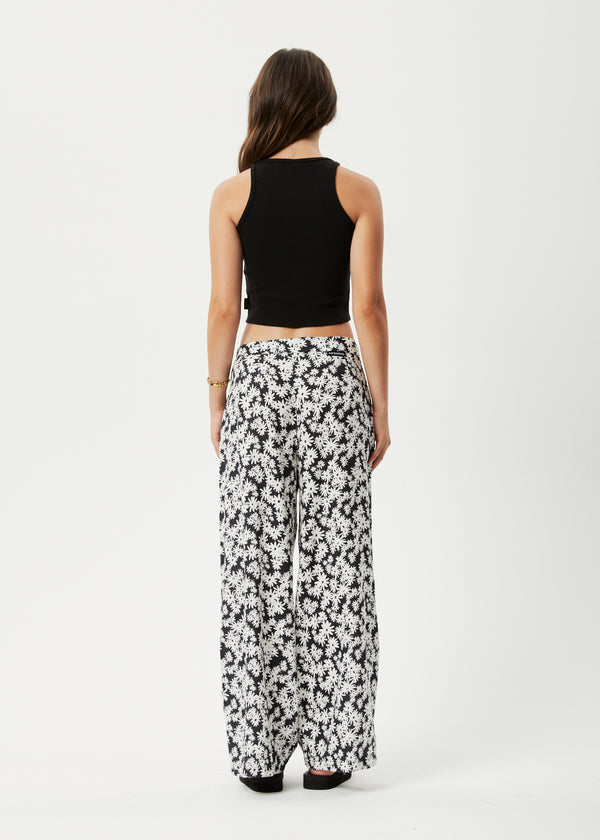 Afends Benny Sienna - Wide Leg Pant Black Daisy