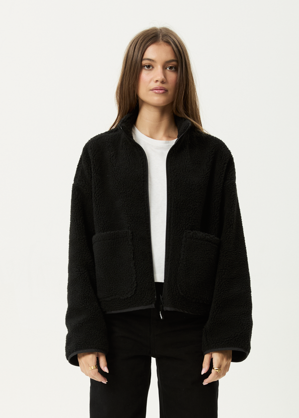 Afends Berlin - Reversible Polar Fleece Jacket Black