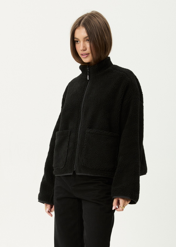 Afends Berlin - Reversible Polar Fleece Jacket Black