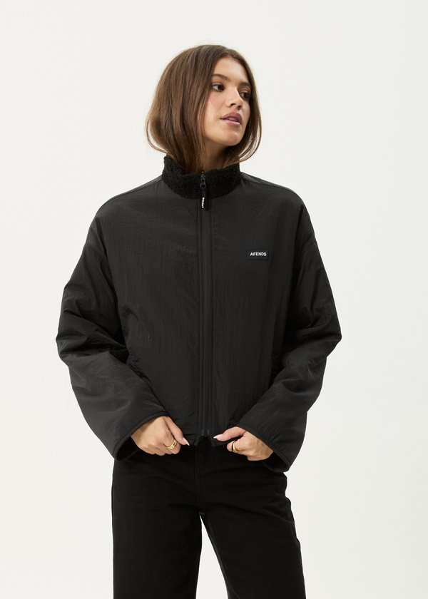 afends Berlin - Reversible Polar Fleece Jacket Black