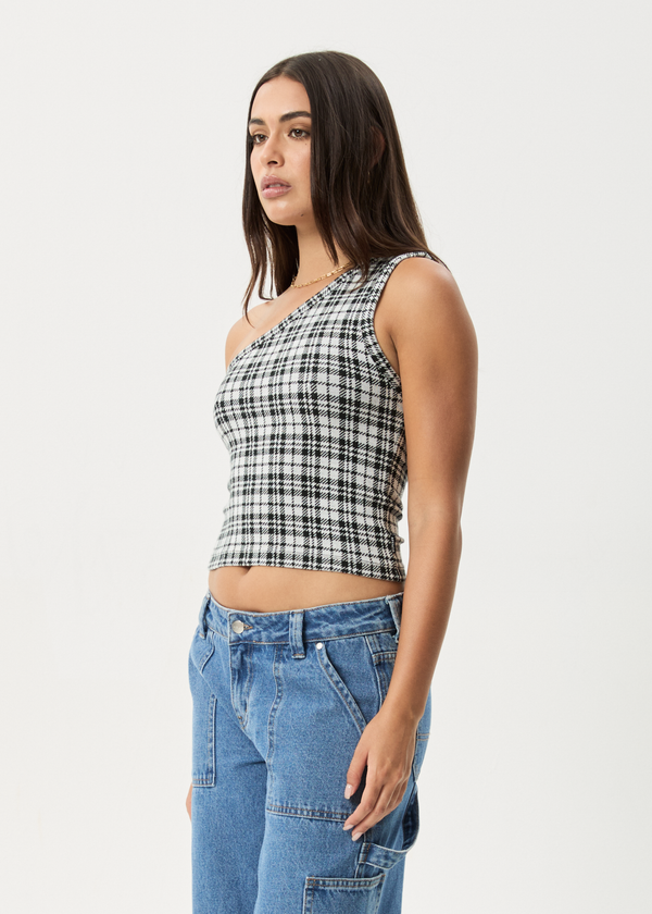 Afends Blair - One Shoulder Top Black / White