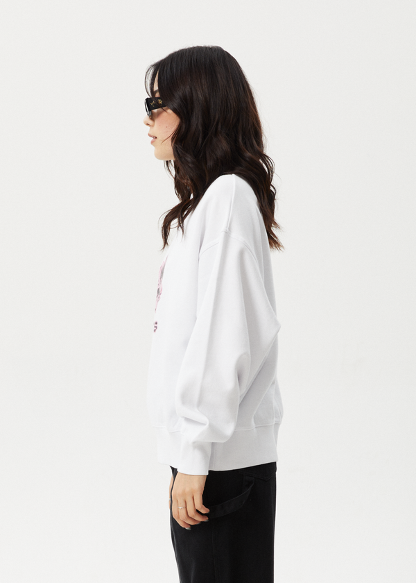 Afends Bloom - Crew Neck Jumper White