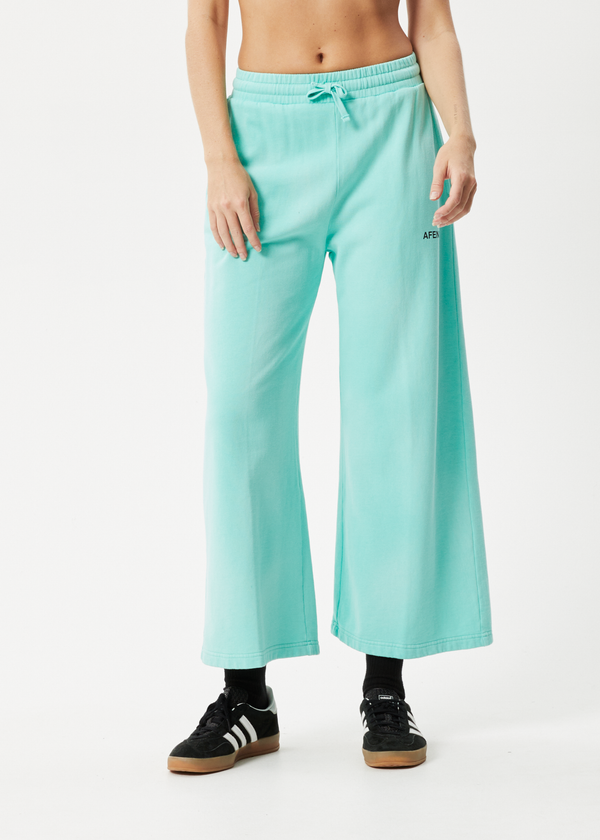 Afends Boundless - Wide Leg Trackpants Worn Jade