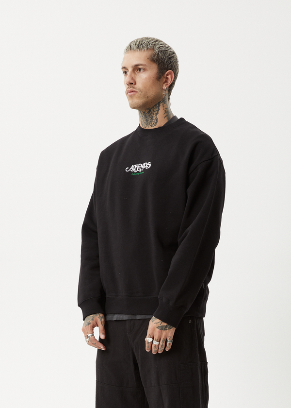Afends Break Through - Crew Neck Jumper Black