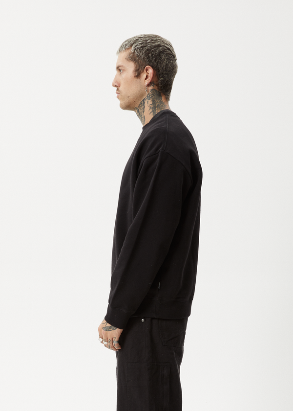 Afends Break Through - Crew Neck Jumper Black