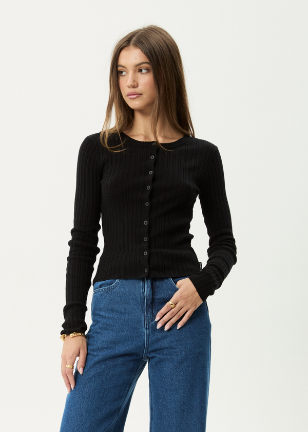 Afends Bronte - Knit Cardigan Black