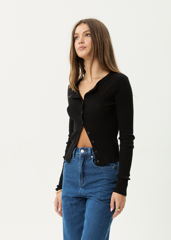Afends Bronte - Knit Cardigan Black