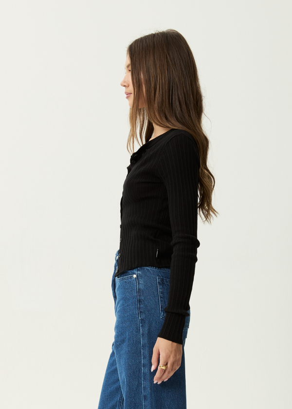Afends Bronte - Knit Cardigan Black