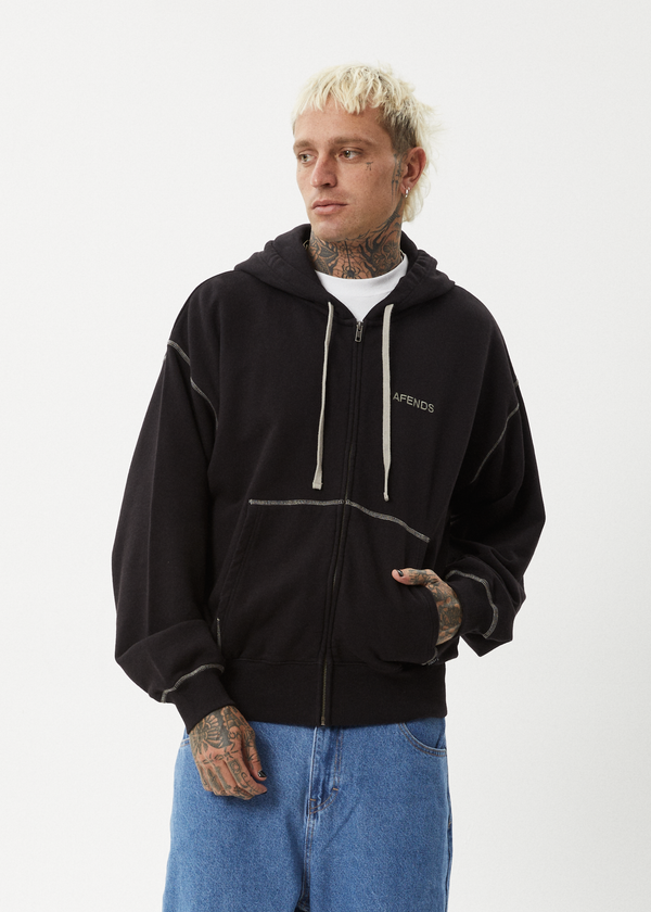 Afends Burner - Zip Hood Black