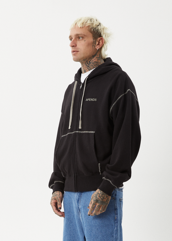 Afends Burner - Zip Hood Black